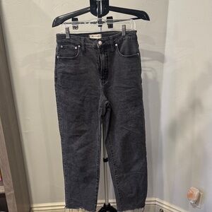 Madewell The Perfect Vintage Straight Jean SIze 28 Faded Black Denim EUC